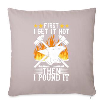 Blacksmith Forging Anvil - Sofa pillowcase 17,3'' x 17,3'' (45 x 45 cm) - light taupe - Front