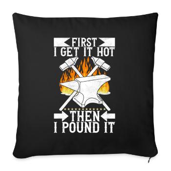 Blacksmith Forging Anvil - Sofa pillowcase 17,3'' x 17,3'' (45 x 45 cm) - black - Front
