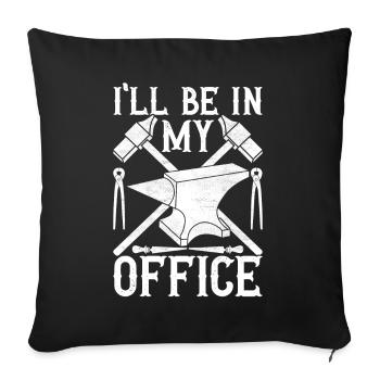 Blacksmith Forging Anvil - Sofa pillowcase 17,3'' x 17,3'' (45 x 45 cm) - black - Front