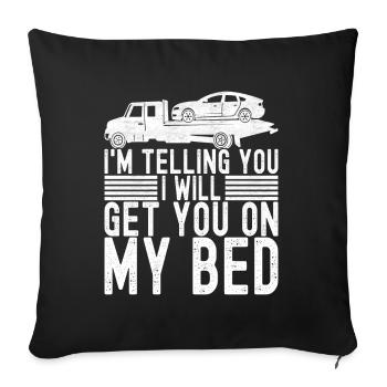 Tow truck towing service - Sofa pillowcase 17,3'' x 17,3'' (45 x 45 cm) - black - Front