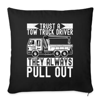 Tow truck towing service - Sofa pillowcase 17,3'' x 17,3'' (45 x 45 cm) - black - Front