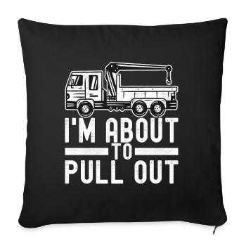 Tow truck towing service - Sofa pillowcase 17,3'' x 17,3'' (45 x 45 cm) - black - Front