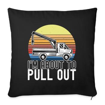 Tow truck towing service - Sofa pillowcase 17,3'' x 17,3'' (45 x 45 cm) - black - Front