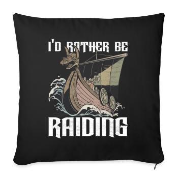 Vikings Norse mythology - Sofa pillowcase 17,3'' x 17,3'' (45 x 45 cm) - black - Front