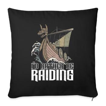 Vikings Norse mythology - Sofa pillowcase 17,3'' x 17,3'' (45 x 45 cm) - black - Front