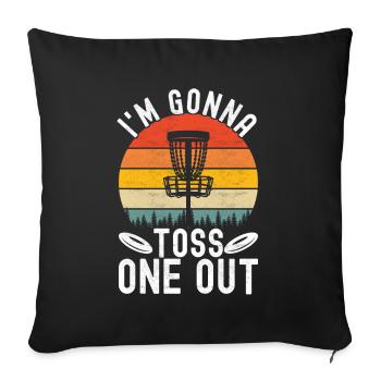 Disc Golf Disc Golfer - Sofa pillowcase 17,3'' x 17,3'' (45 x 45 cm) - black - Front