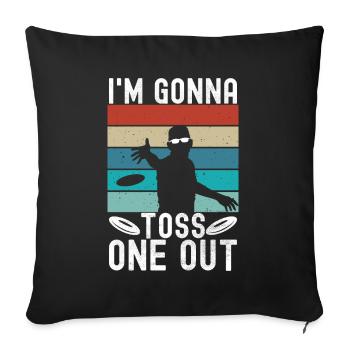Disc Golf Disc Golfer - Sofa pillowcase 17,3'' x 17,3'' (45 x 45 cm) - black - Front