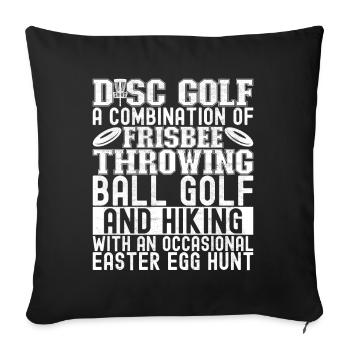 Disc Golf Disc Golfer - Sofa pillowcase 17,3'' x 17,3'' (45 x 45 cm) - black - Front