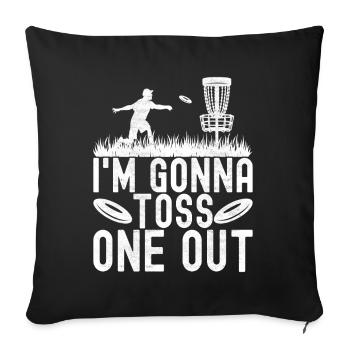 Disc Golf Disc Golfer - Sofa pillowcase 17,3'' x 17,3'' (45 x 45 cm) - black - Front