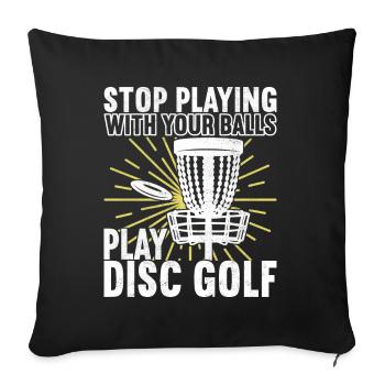 Disc Golf Disc Golfer - Sofa pillowcase 17,3'' x 17,3'' (45 x 45 cm) - black - Front
