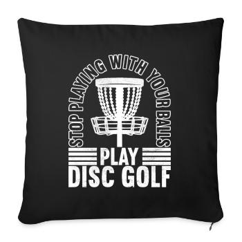 Disc Golf Disc Golfer - Sofa pillowcase 17,3'' x 17,3'' (45 x 45 cm) - black - Front