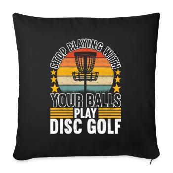 Disc Golf Disc Golfer - Sofa pillowcase 17,3'' x 17,3'' (45 x 45 cm) - black - Front