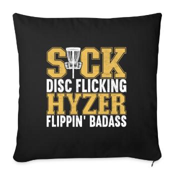 Disc Golf Disc Golfer - Sofa pillowcase 17,3'' x 17,3'' (45 x 45 cm) - black - Front