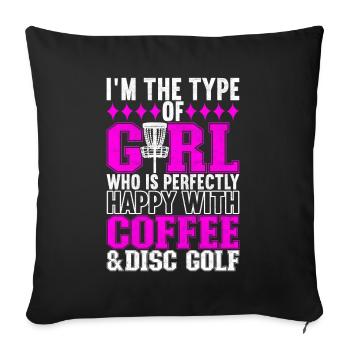 Disc Golf Disc Golfer - Sofa pillowcase 17,3'' x 17,3'' (45 x 45 cm) - black - Front