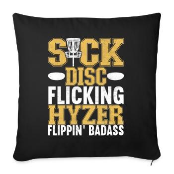 Disc Golf Disc Golfer - Sofa pillowcase 17,3'' x 17,3'' (45 x 45 cm) - black - Front