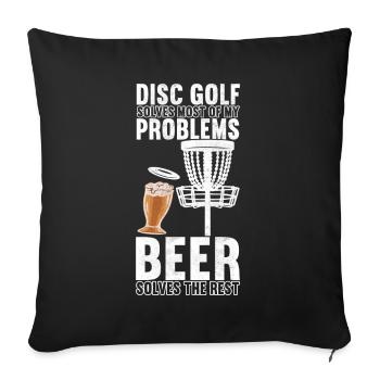 Disc Golf Disc Golfer - Sofa pillowcase 17,3'' x 17,3'' (45 x 45 cm) - black - Front