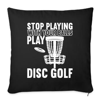 Disc Golf Disc Golfer - Sofa pillowcase 17,3'' x 17,3'' (45 x 45 cm) - black - Front
