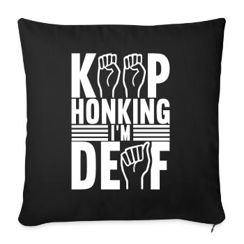 Deaf Deaf Mute Deaf - Sofa pillowcase 17,3'' x 17,3'' (45 x 45 cm) - black - Front