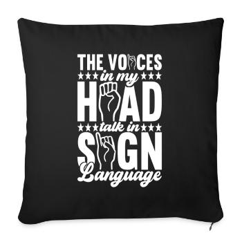 Deaf Deaf Mute Deaf - Sofa pillowcase 17,3'' x 17,3'' (45 x 45 cm) - black - Front