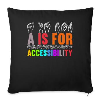Deaf Deaf Mute Deaf - Sofa pillowcase 17,3'' x 17,3'' (45 x 45 cm) - black - Front