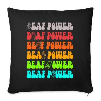 Deaf Deaf Mute Deaf - Sofa pillowcase 17,3'' x 17,3'' (45 x 45 cm) - black - Front