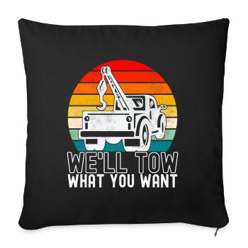 Tow truck towing service - Sofa pillowcase 17,3'' x 17,3'' (45 x 45 cm) - black - Front