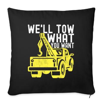Tow truck towing service - Sofa pillowcase 17,3'' x 17,3'' (45 x 45 cm) - black - Front