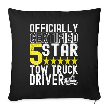 Tow truck towing service - Sofa pillowcase 17,3'' x 17,3'' (45 x 45 cm) - black - Front
