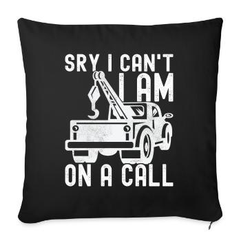 Tow truck towing service - Sofa pillowcase 17,3'' x 17,3'' (45 x 45 cm) - black - Front