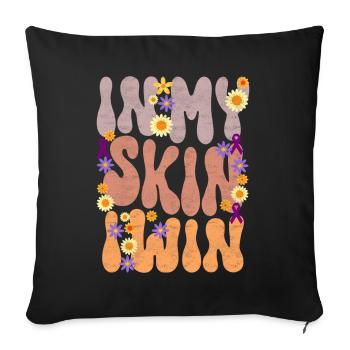 Journée mondiale du vitiligo - Housse de coussin décorative 45 x 45 cm - noir - Devant