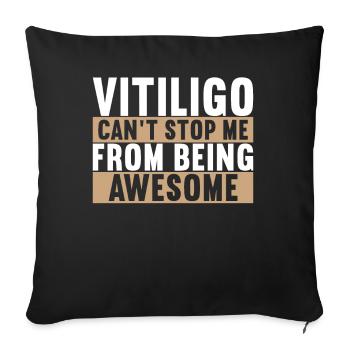Journée mondiale du vitiligo - Housse de coussin décorative 45 x 45 cm - noir - Devant