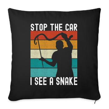 Herpetology snake catcher - Sofa pillowcase 17,3'' x 17,3'' (45 x 45 cm) - black - Front