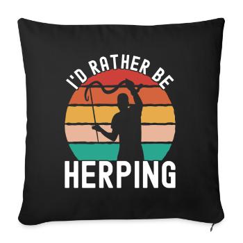 Herpetology snake catcher - Sofa pillowcase 17,3'' x 17,3'' (45 x 45 cm) - black - Front