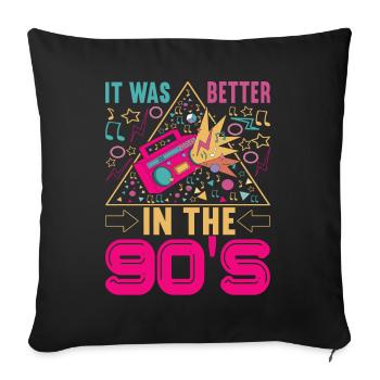 90s 90s 90s Party - Sofa pillowcase 17,3'' x 17,3'' (45 x 45 cm) - black - Front