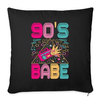 90s 90s 90s Party - Sofa pillowcase 17,3'' x 17,3'' (45 x 45 cm) - black - Front