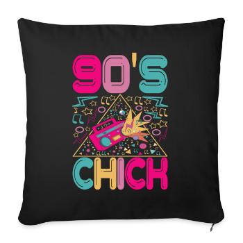 90s 90s 90s Party - Sofa pillowcase 17,3'' x 17,3'' (45 x 45 cm) - black - Front