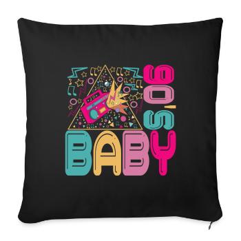 90s 90s 90s Party - Sofa pillowcase 17,3'' x 17,3'' (45 x 45 cm) - black - Front