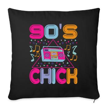 90s 90s 90s Party - Sofa pillowcase 17,3'' x 17,3'' (45 x 45 cm) - black - Front