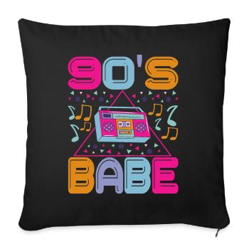 90s 90s 90s Party - Sofa pillowcase 17,3'' x 17,3'' (45 x 45 cm) - black - Front
