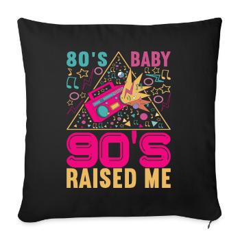 90s 90s 90s Party - Sofa pillowcase 17,3'' x 17,3'' (45 x 45 cm) - black - Front