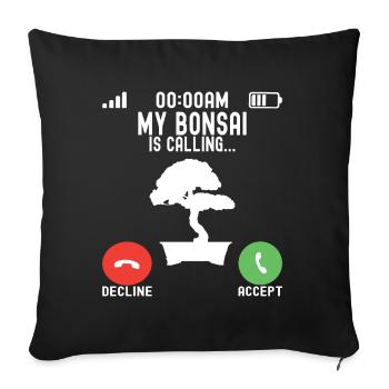 Bonsai tree Bonsai - Sofa pillowcase 17,3'' x 17,3'' (45 x 45 cm) - black - Front