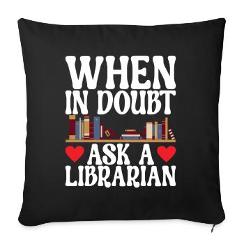 Bibliothèque de rats de bibliothèque de livres de lecture - Housse de coussin décorative 45 x 45 cm - noir - Devant