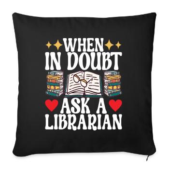 Bibliothèque de rats de bibliothèque de livres de lecture - Housse de coussin décorative 45 x 45 cm - noir - Devant