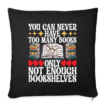 Bibliothèque de rats de bibliothèque de livres de lecture - Housse de coussin décorative 45 x 45 cm - noir - Devant
