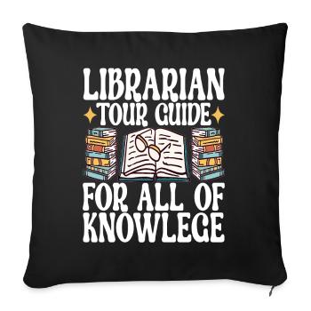Bibliothèque de rats de bibliothèque de livres de lecture - Housse de coussin décorative 45 x 45 cm - noir - Devant