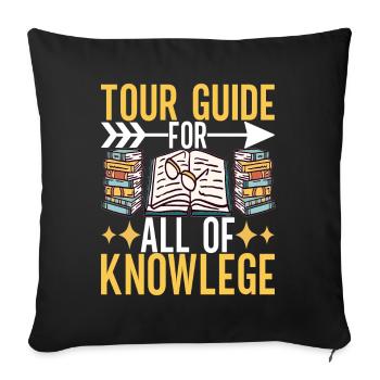 Bibliothèque de rats de bibliothèque de livres de lecture - Housse de coussin décorative 45 x 45 cm - noir - Devant
