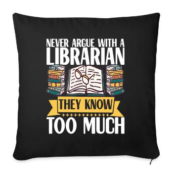 Bibliothèque de rats de bibliothèque de livres de lecture - Housse de coussin décorative 45 x 45 cm - noir - Devant