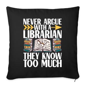 Bibliothèque de rats de bibliothèque de livres de lecture - Housse de coussin décorative 45 x 45 cm - noir - Devant