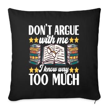Bibliothèque de rats de bibliothèque de livres de lecture - Housse de coussin décorative 45 x 45 cm - noir - Devant