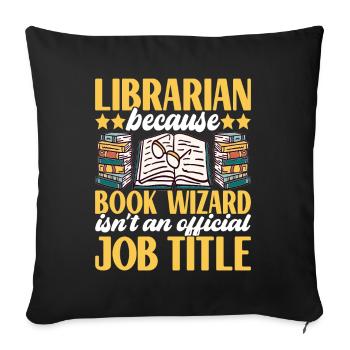 Bibliothèque de rats de bibliothèque de livres de lecture - Housse de coussin décorative 45 x 45 cm - noir - Devant